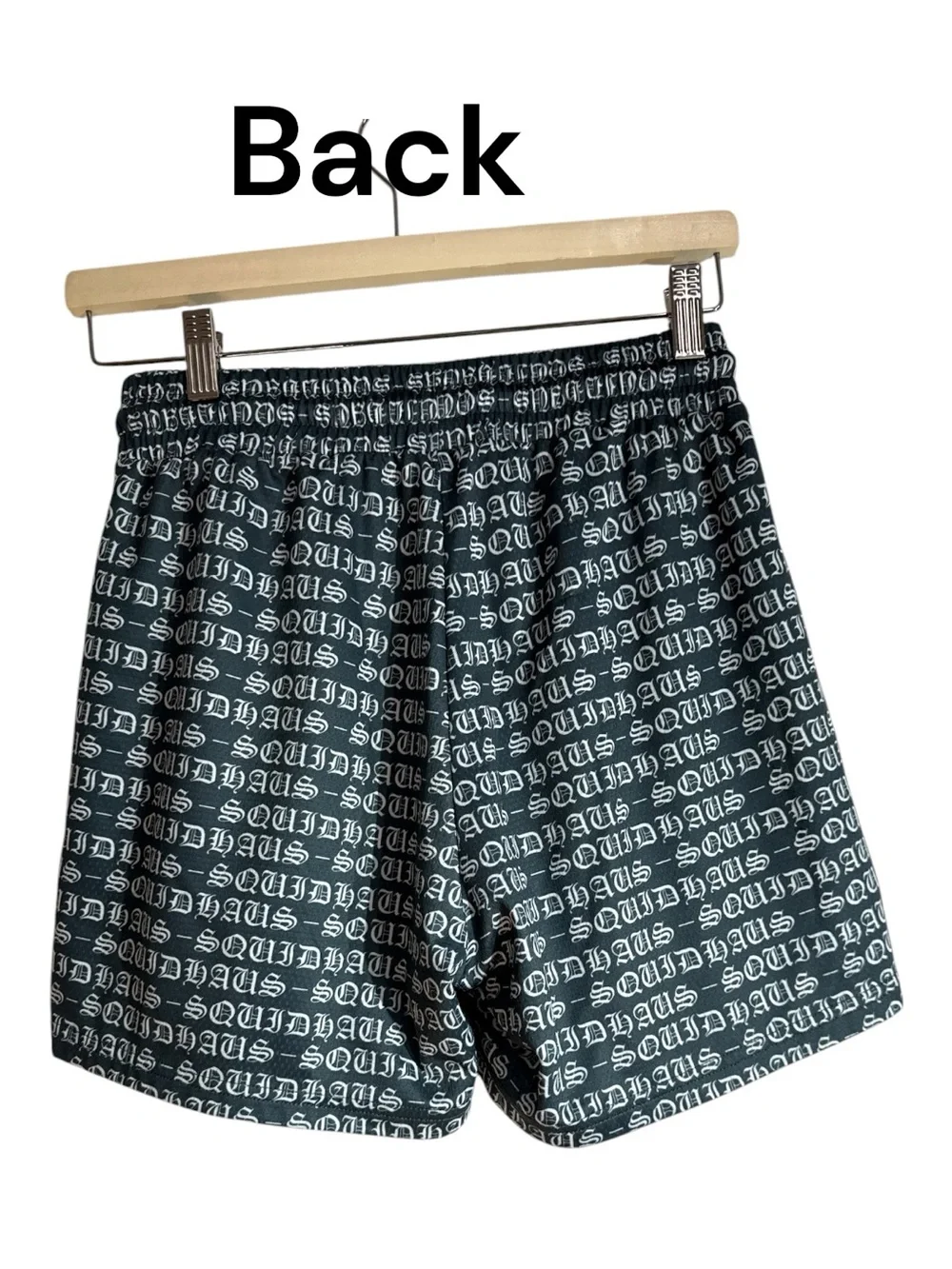 Squidhaus Mesh Athletic Shorts Old Money Green Signature Print Size M